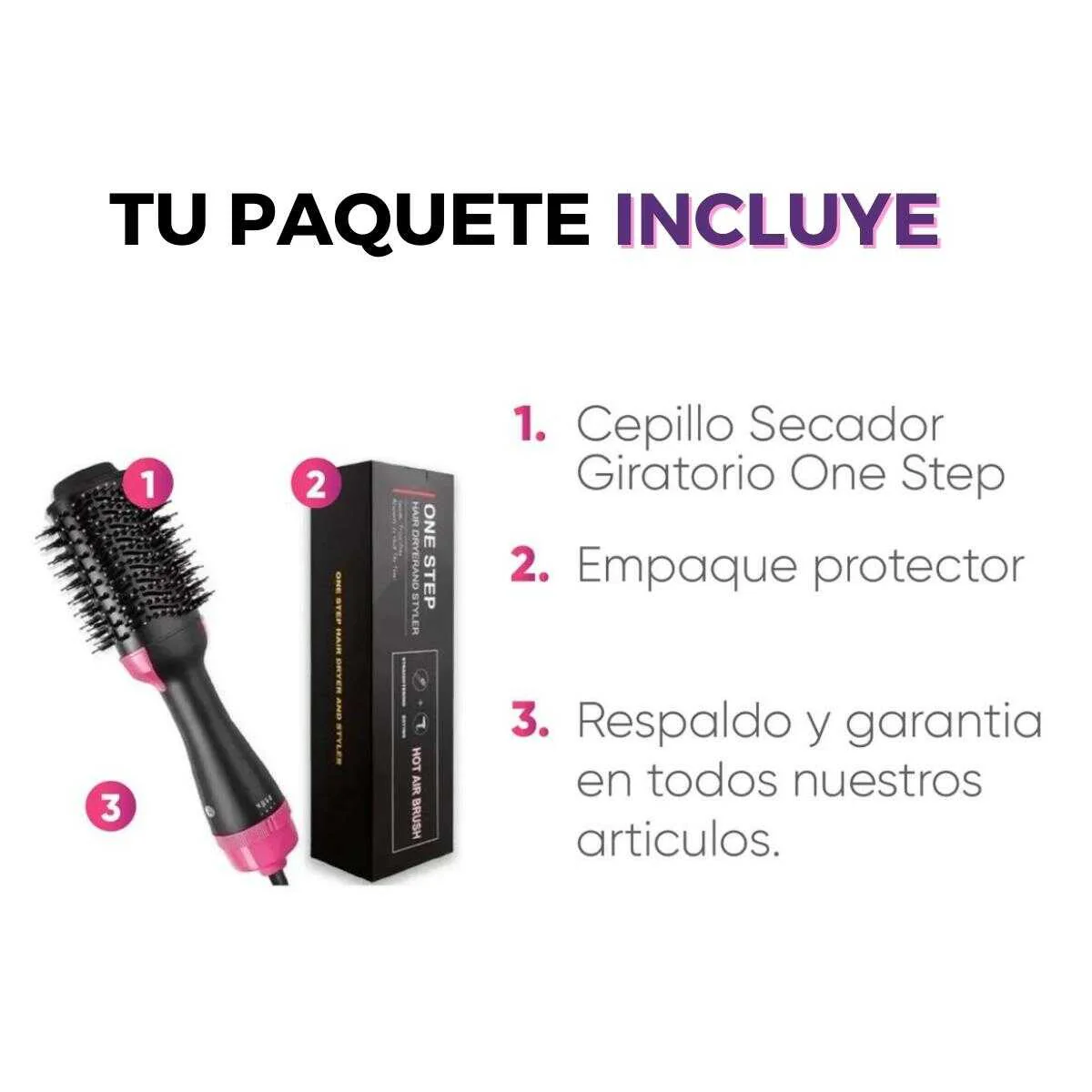 Cepillo secador y voluminizador Rosa